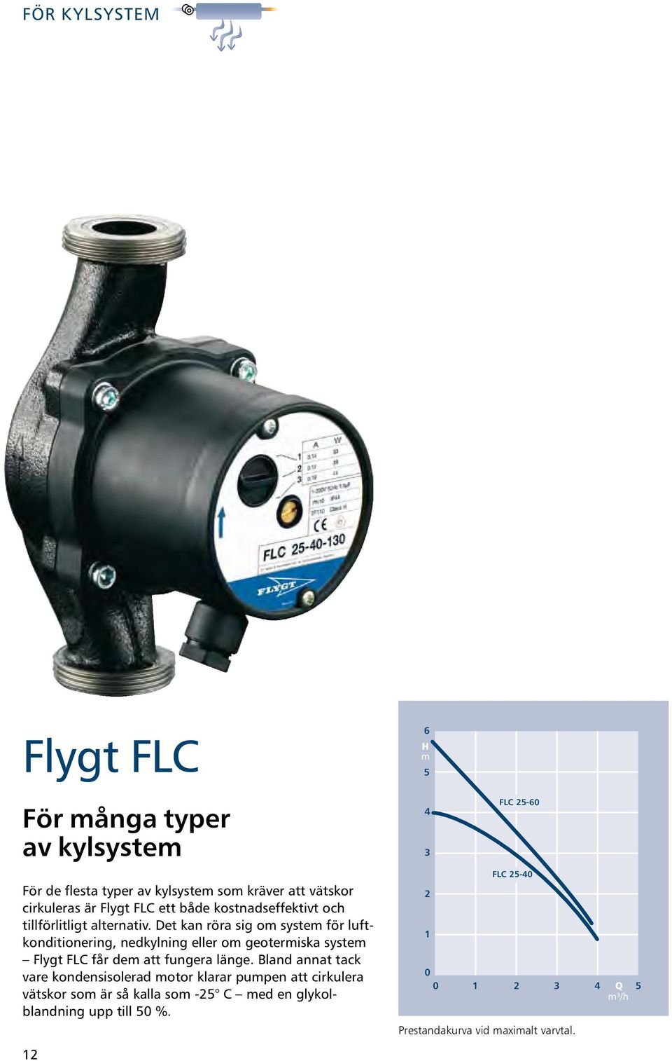 Det kan röra sig om system för luftkonditionering, nedkylning eller om geotermiska system Flygt FLC får dem att fungera länge.