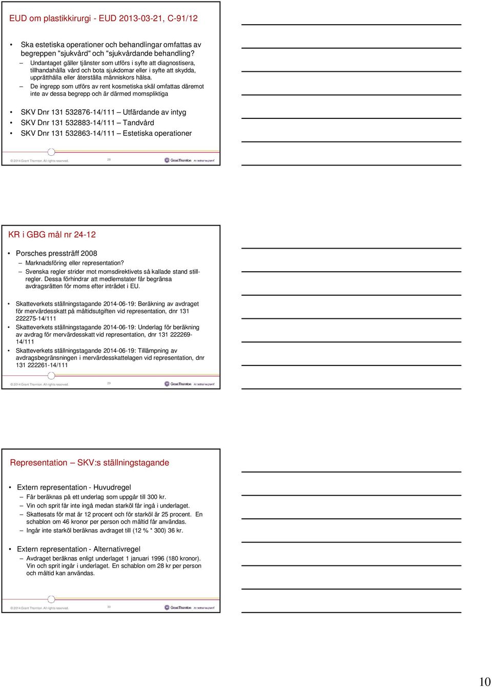 De ingrepp som utförs av rent kosmetiska skäl omfattas däremot inte av dessa begrepp och är därmed momspliktiga SKV Dnr 131 532876-14/111 Utfärdande av intyg SKV Dnr 131 532883-14/111 Tandvård SKV