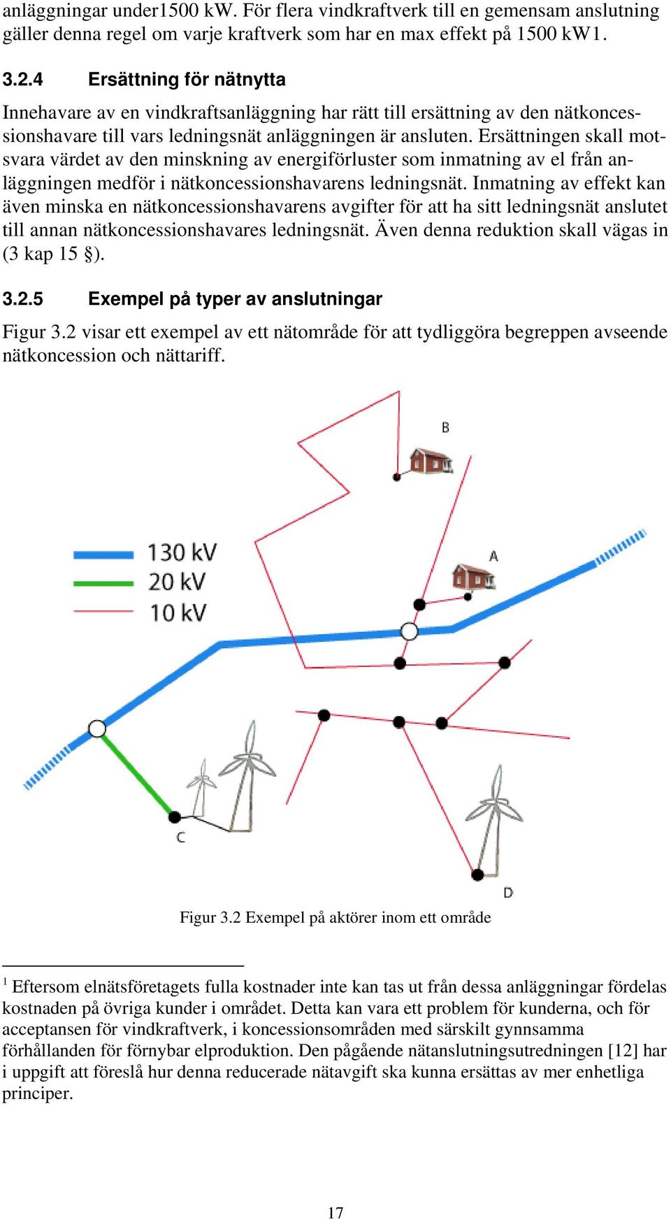 Ersättningen skall motsvara värdet av den minskning av energiförluster som inmatning av el från anläggningen medför i nätkoncessionshavarens ledningsnät.