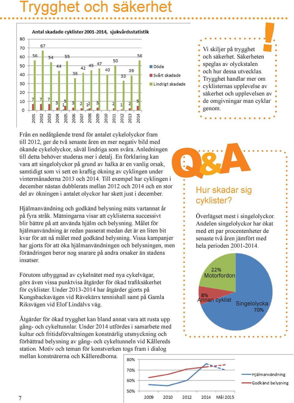 ! Från en nedåtgående trend för antalet cykelolyckor fram till 2012, ger de två senaste åren en mer negativ bild med ökande cykelolyckor, såväl lindriga som svåra.