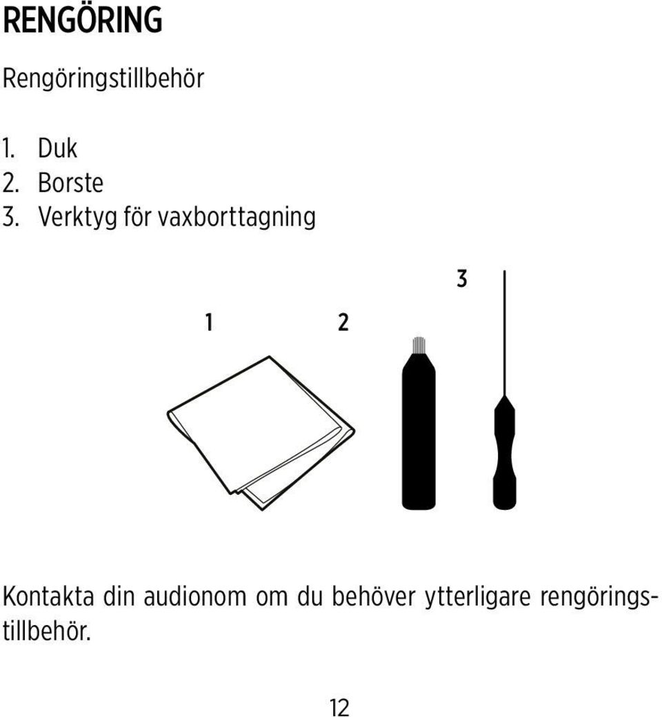 Verktyg för vaxborttagning 1 2 3