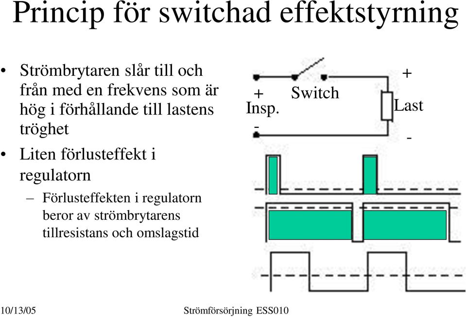 Liten förlusteffekt i regulatorn Insp.