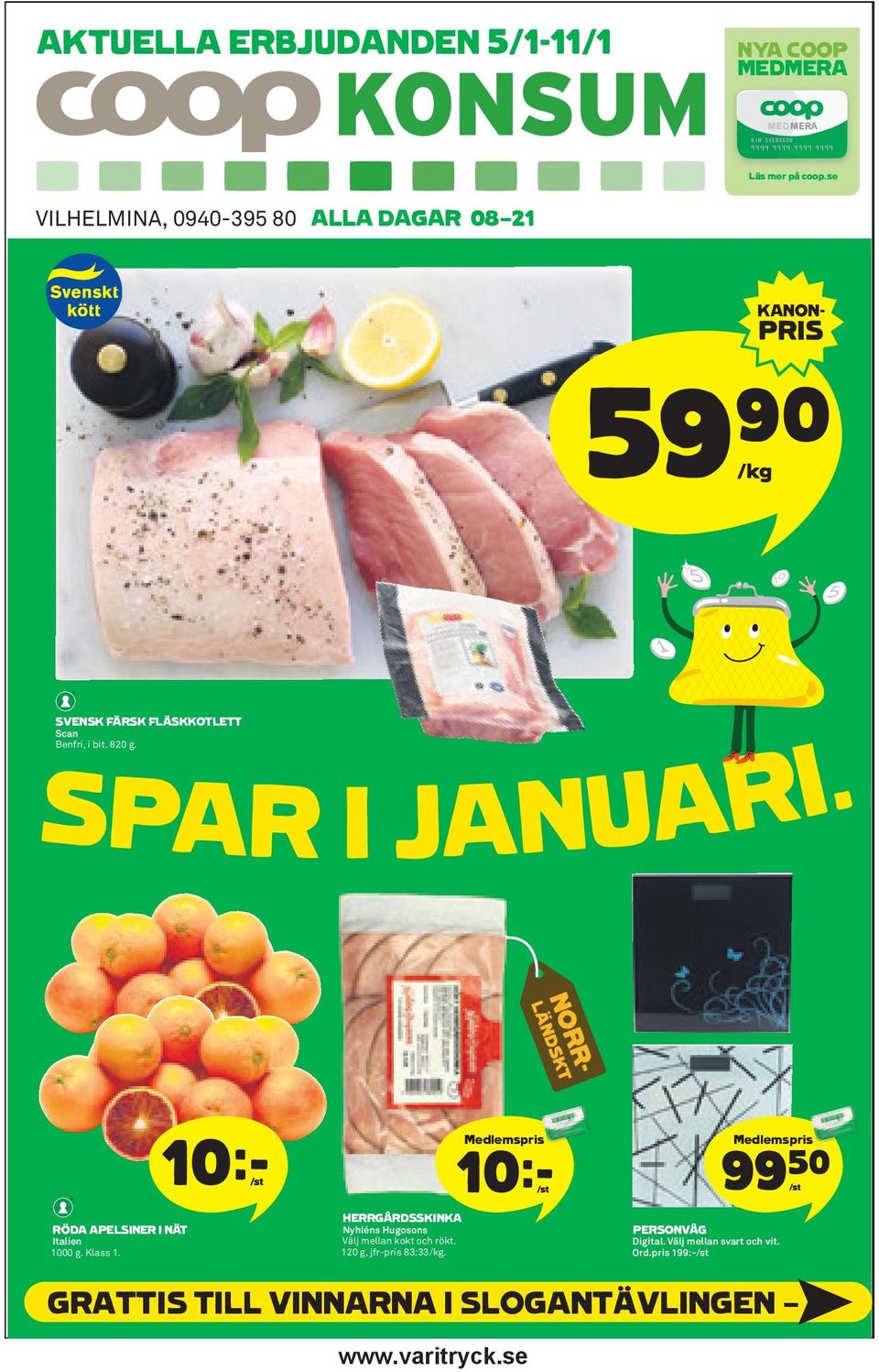 SPAR I JANUARI. RÖDA APELSINER I NÄT Italien 1000 g. Klass 1.