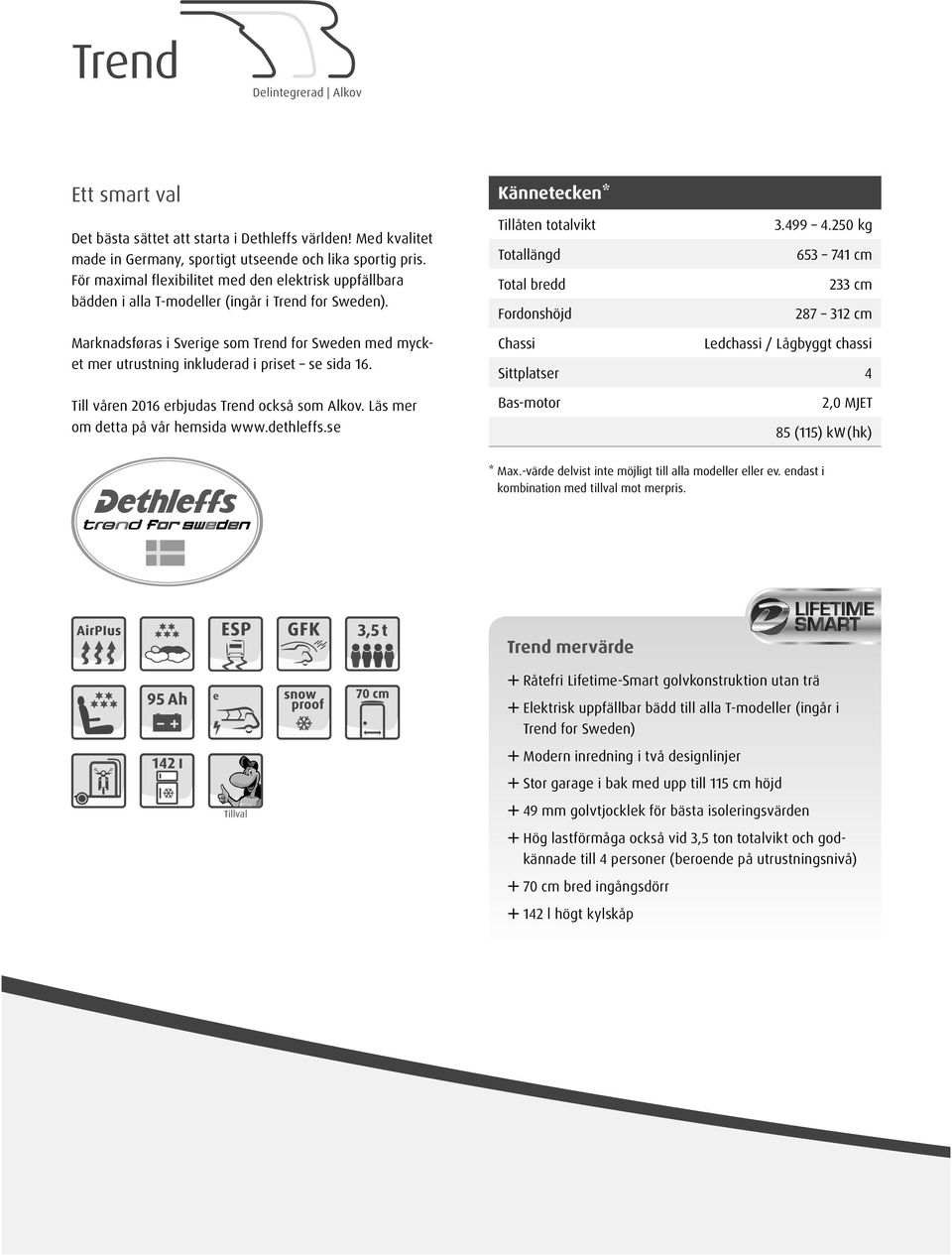 Ti våren 2016 erbjudas Trend också som Akov. Läs mer om detta på vår hemsida www.detheffs.se Kännetecken* Tiåten totavikt 3.99.