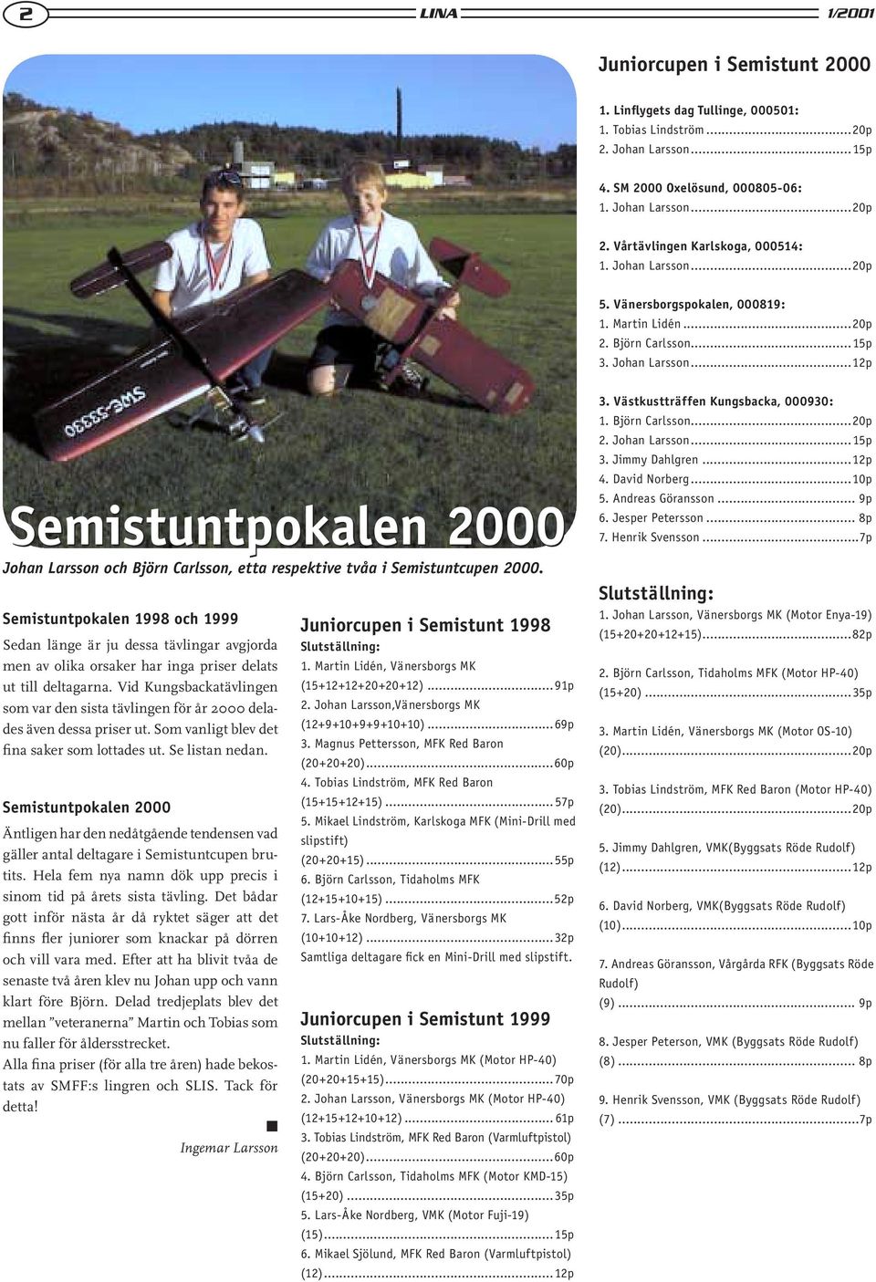 ..12p Semistuntpokalen 2000 Johan Larsson och Björn Carlsson, etta respektive tvåa i Semistuntcupen 2000.
