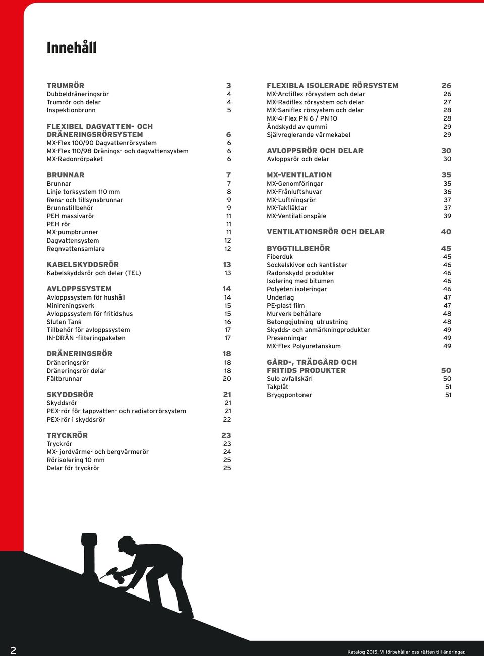 Regnvattensamlare 12 Kabelskyddsrör 13 Kabelskyddsrör och delar (TEL) 13 Avloppssystem 14 Avloppssystem för hushåll 14 Minireningsverk 15 Avloppssystem för fritidshus 15 Sluten Tank 16 Tillbehör för