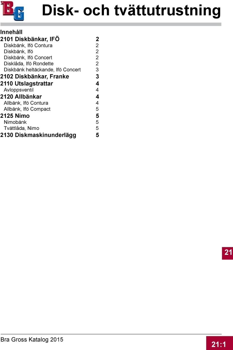 Franke 3 2110 Utslagstrattar 4 Avloppsventil 4 2120 Allbänkar 4 Allbänk, Ifö Contura 4