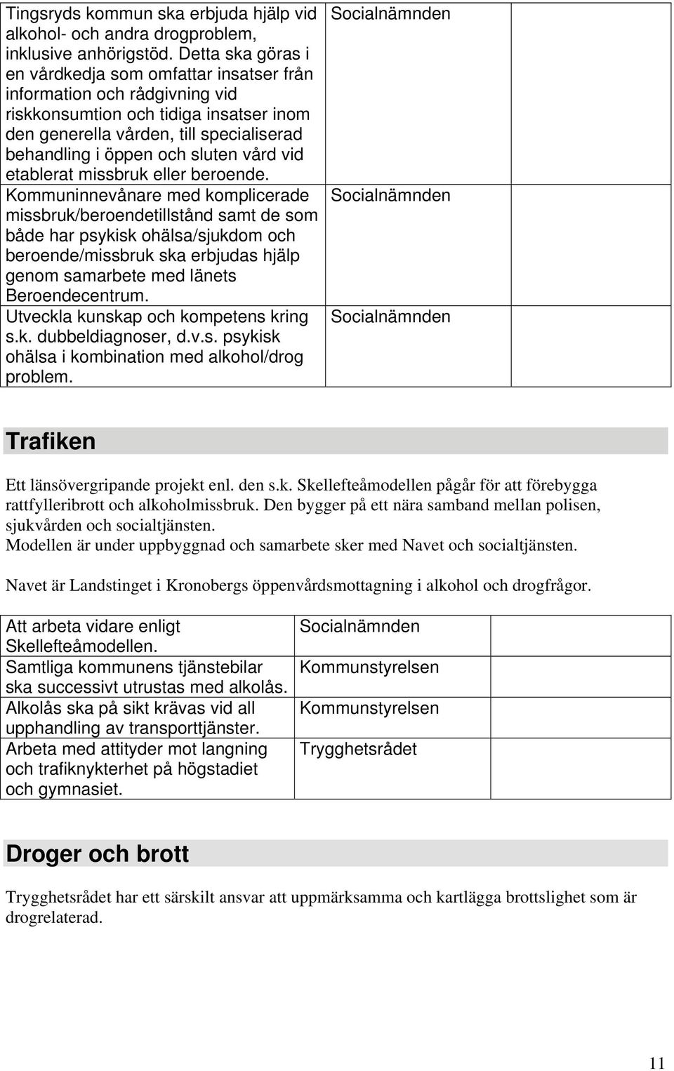 vård vid etablerat missbruk eller beroende.