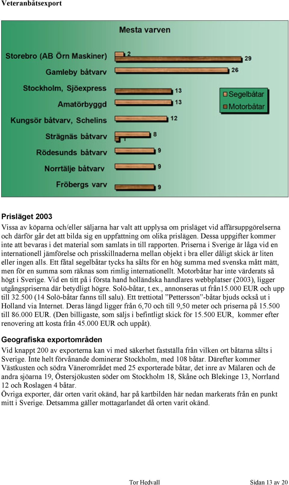 Priserna i Sverige är låga vid en internationell jämförelse och prisskillnaderna mellan objekt i bra eller dåligt skick är liten eller ingen alls.