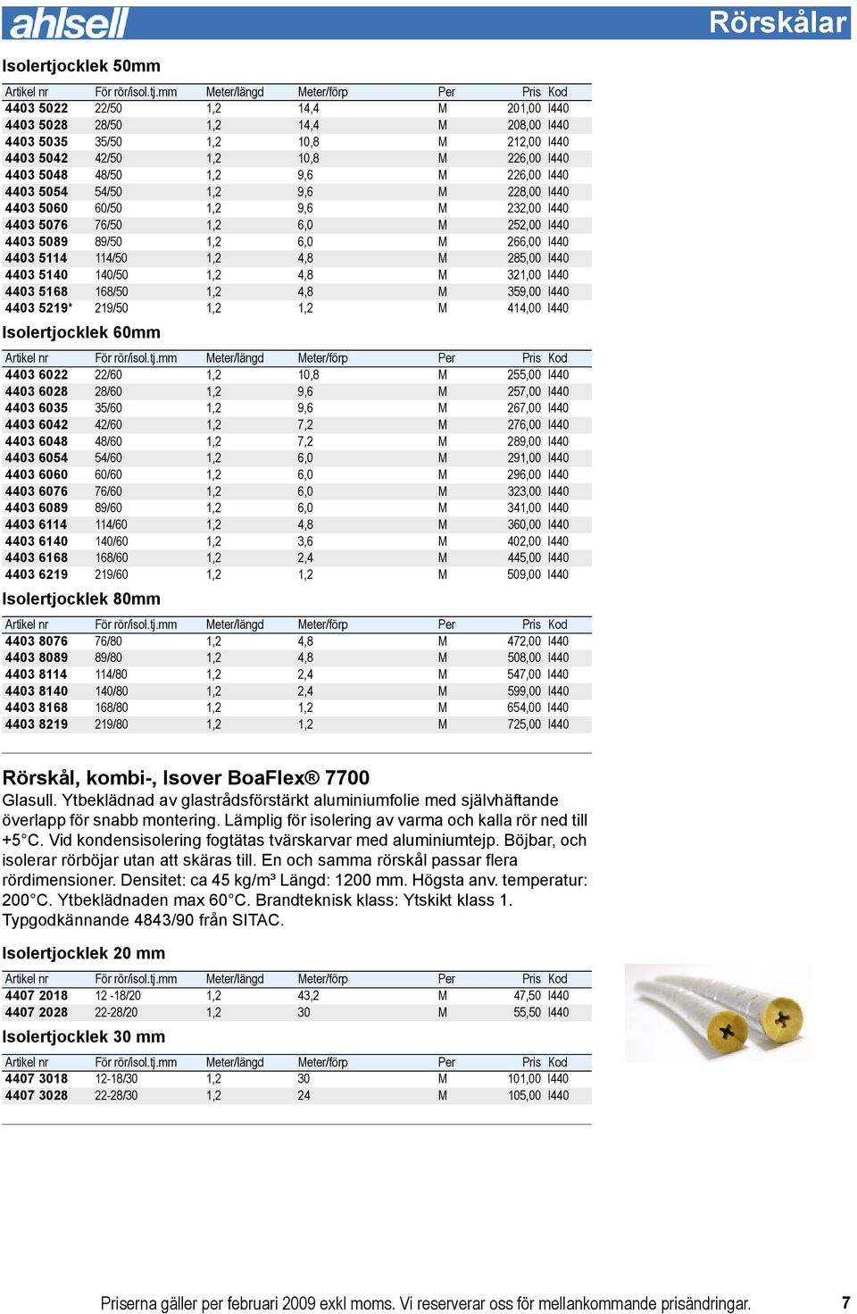 mm Meter/längd Meter/förp Per Pris Kod 4403 5022 22/50 1,2 14,4 M 201,00 I440 4403 5028 28/50 1,2 14,4 M 208,00 I440 4403 5035 35/50 1,2 10,8 M 212,00 I440 4403 5042 42/50 1,2 10,8 M 226,00 I440 4403