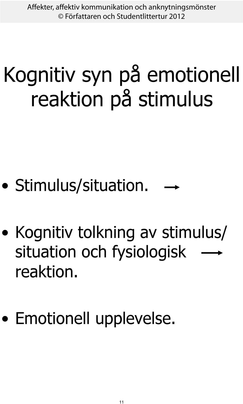 Kognitiv tolkning av stimulus/