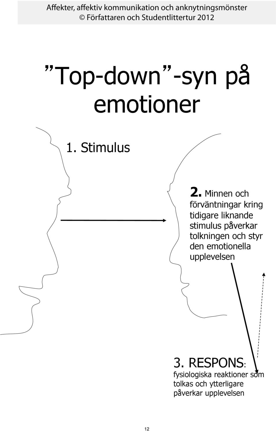 påverkar tolkningen och styr den emotionella upplevelsen 3.