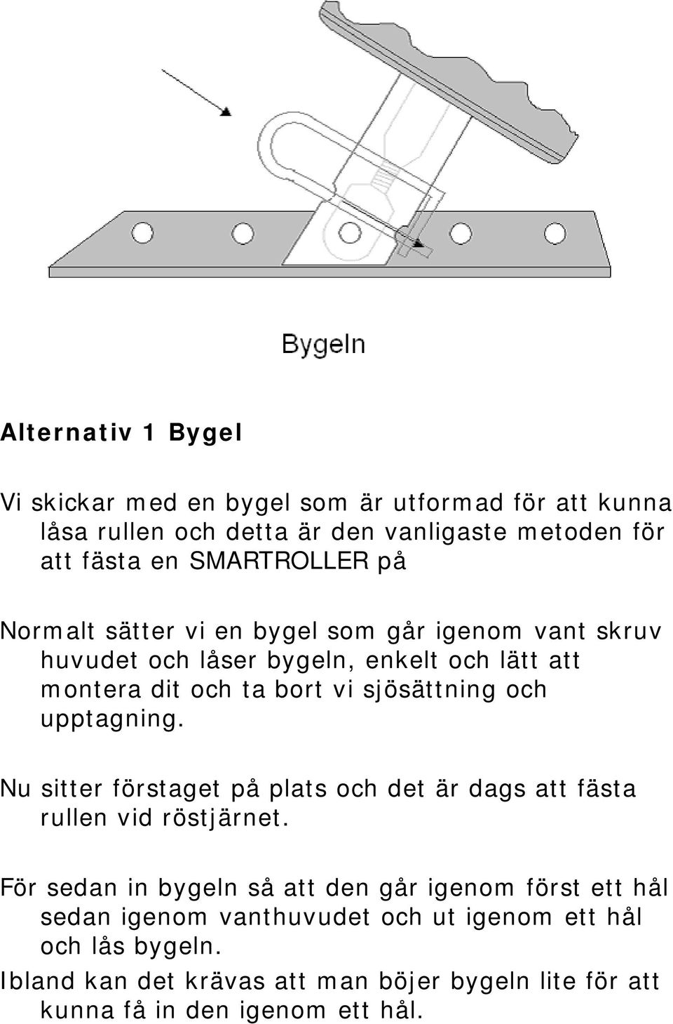 enkelt och lätt att montera dit och ta bort vi sjösättning och upptagning. Nu sitter förstaget på plats och det är dags att fästa rullen vid röstjärnet.