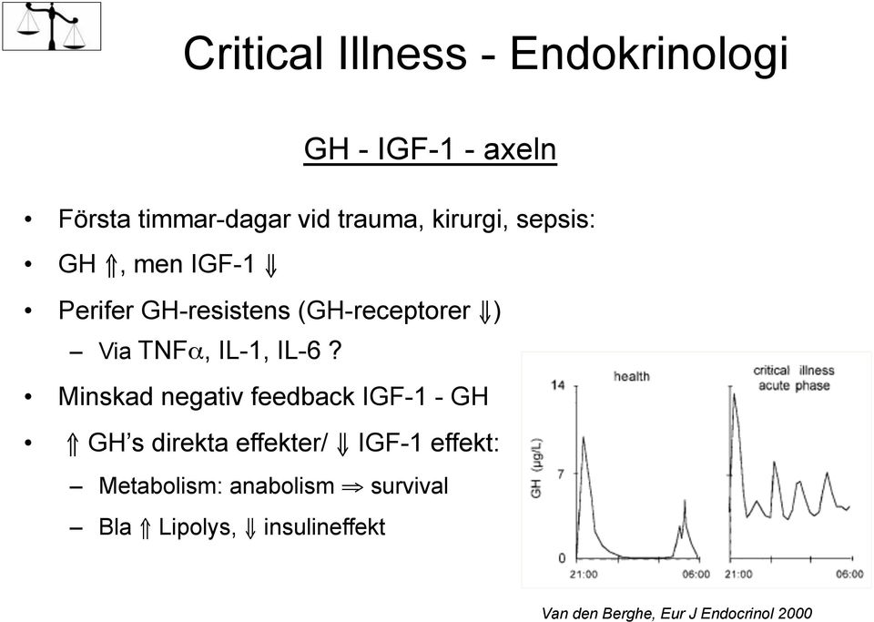 IL-6? Minskad negativ feedback IGF-1 - GH GH s direkta effekter/ IGF-1 effekt: