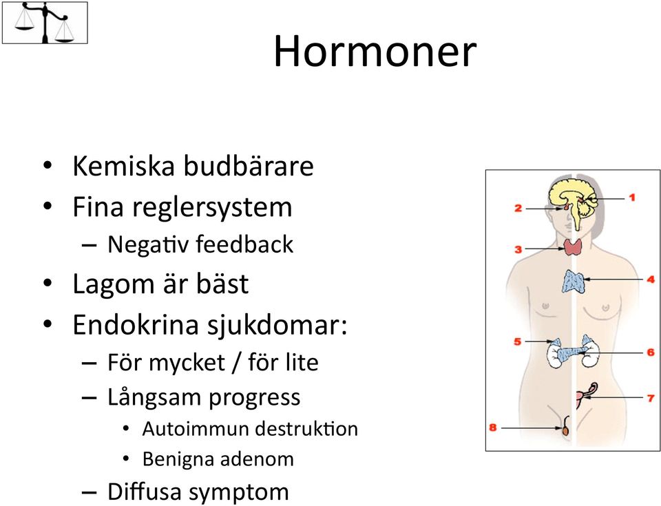 För mycket / för lite Långsam progress