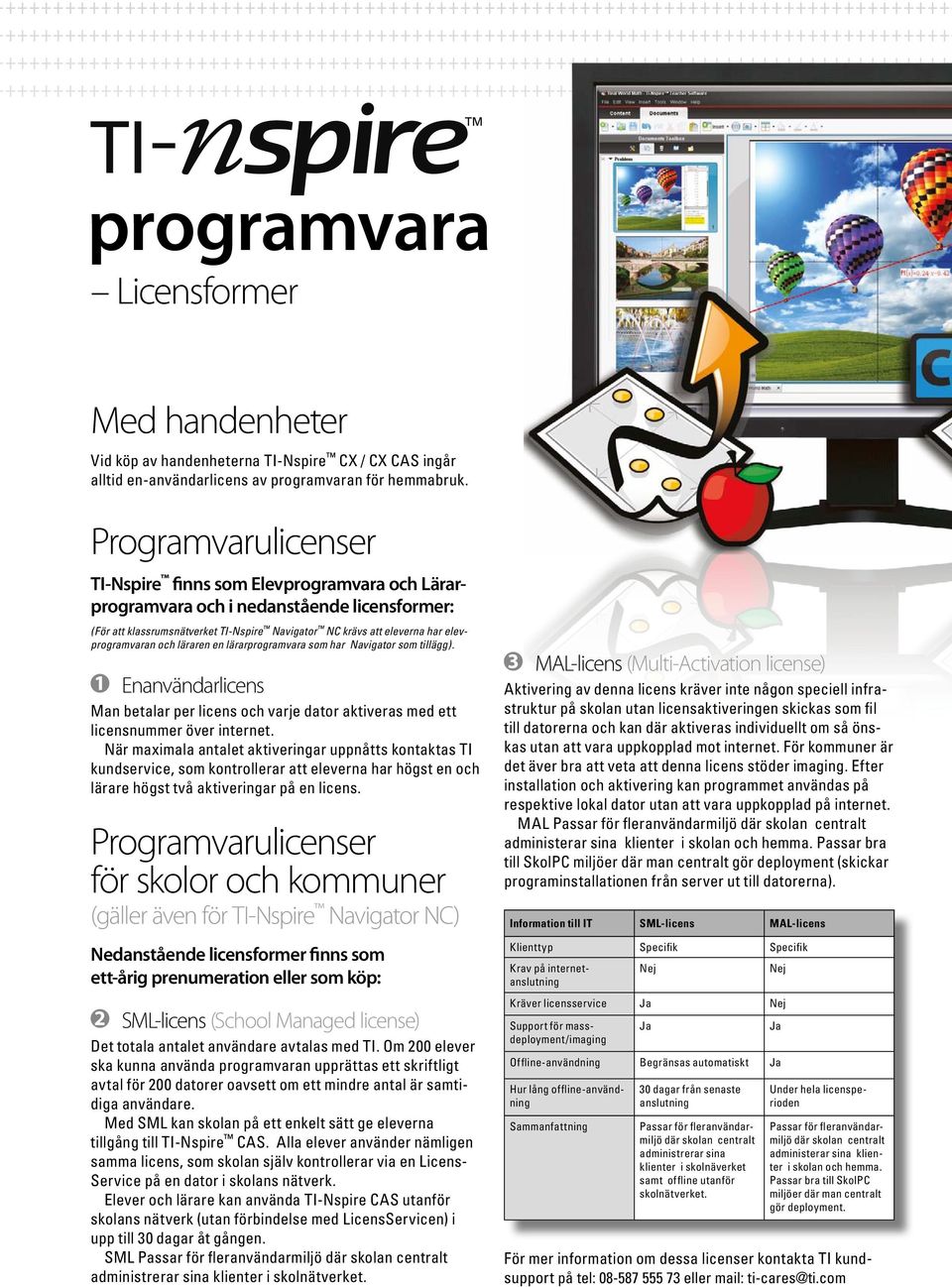 elevprogramvaran och läraren en lärarprogramvara som har Navigator som tillägg). 1 Enanvändarlicens Man betalar per licens och varje dator aktiveras med ett licensnummer över internet.