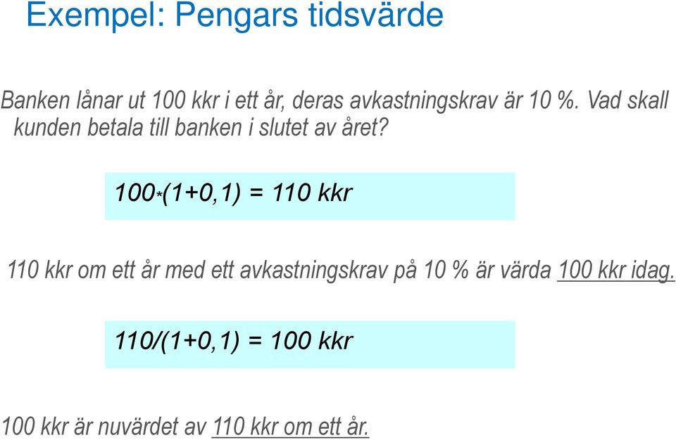 pengars tidsvärde pengars tidsvärde