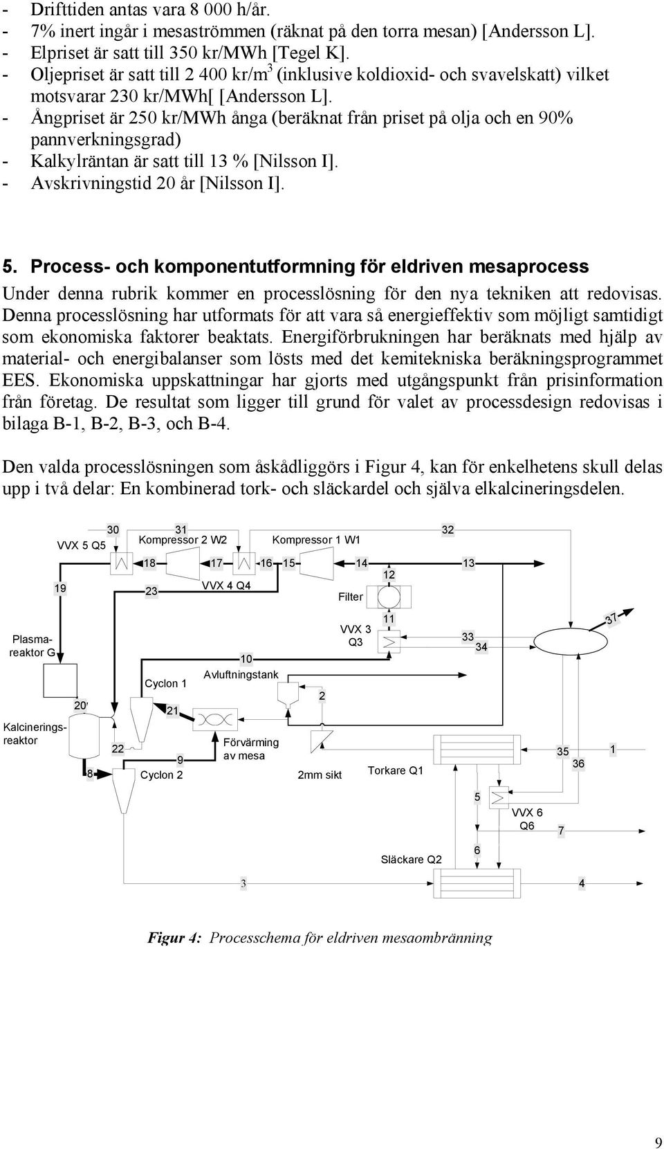 - Ångpriset är 250 kr/mwh ånga (beräknat från priset på olja och en 90% pannverkningsgrad) - Kalkylräntan är satt till 13 % [Nilsson I]. - Avskrivningstid 20 år [Nilsson I]. 5.