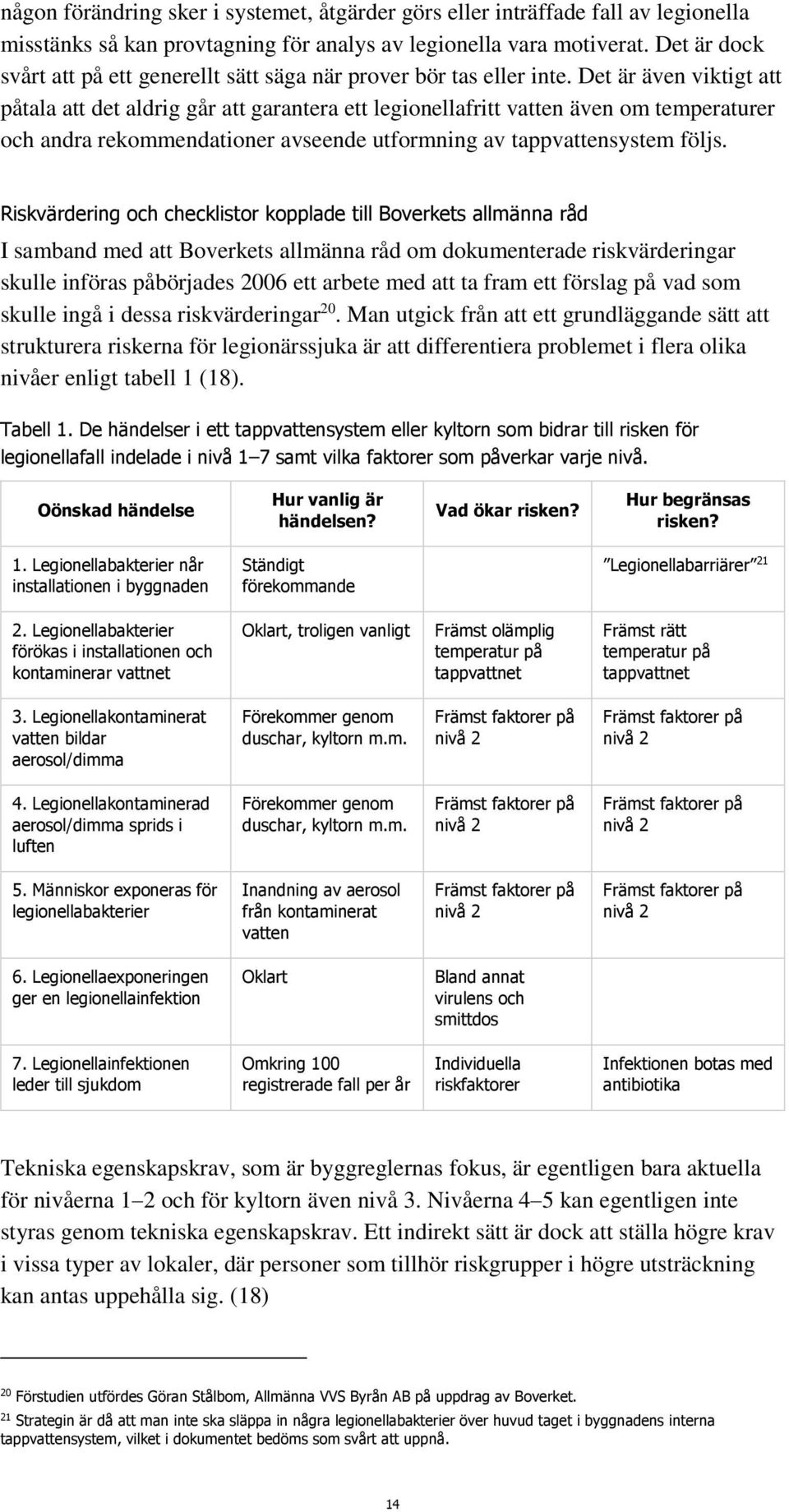 Det är även viktigt att påtala att det aldrig går att garantera ett legionellafritt vatten även om temperaturer och andra rekommendationer avseende utformning av tappvattensystem följs.