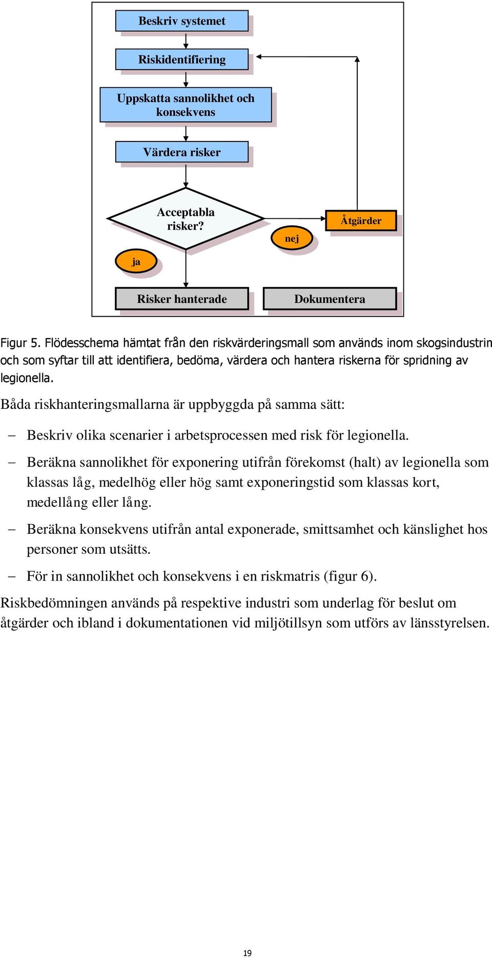 Båda riskhanteringsmallarna är uppbyggda på samma sätt: Beskriv olika scenarier i arbetsprocessen med risk för legionella.