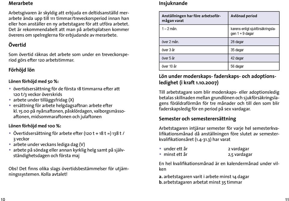 Övertid Som övertid räknas det arbete som under en treveckorsperiod görs efter 120 arbetstimmar.