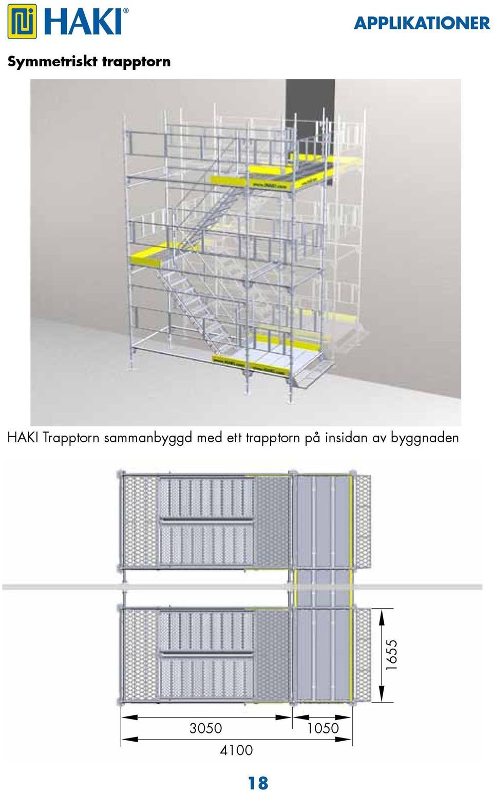 sammanbyggd med ett trapptorn