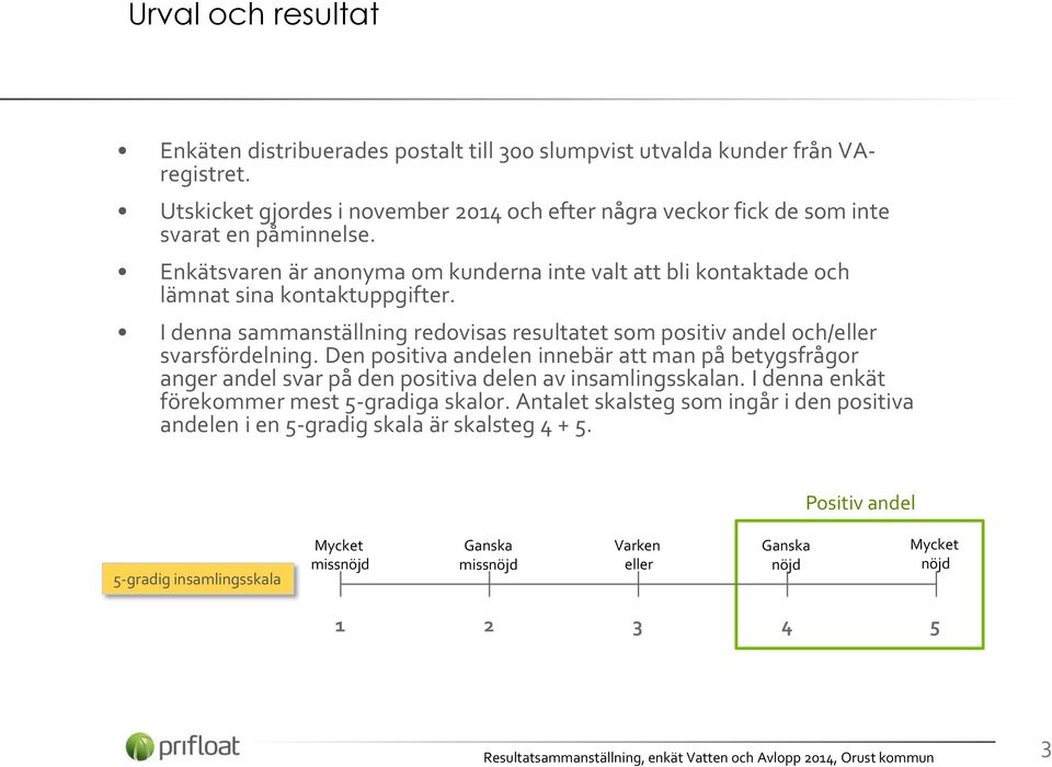 Enkätsvaren är anonyma om kunderna inte valt att bli kontaktade och lämnat sina kontaktuppgifter. I denna sammanställning redovisas resultatet som positiv andel och/eller svarsfördelning.