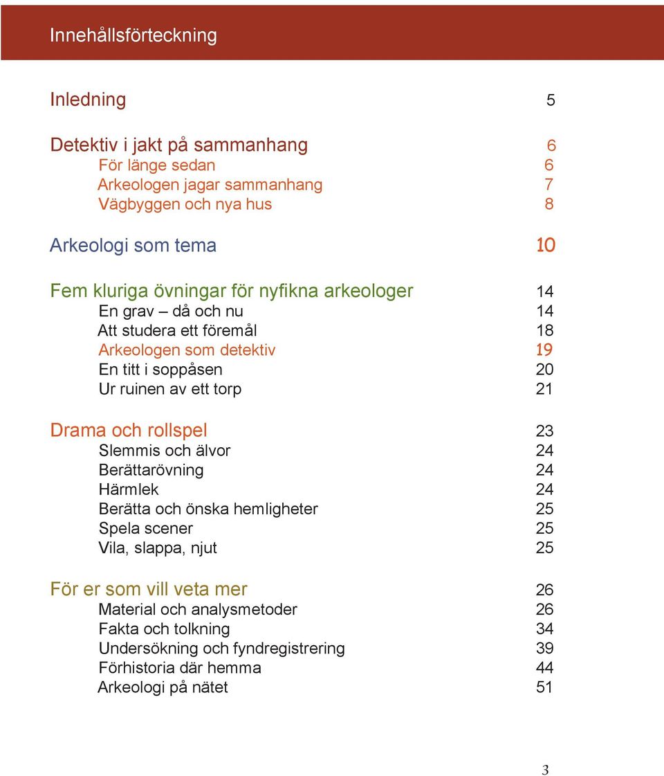 ett torp 21 Drama och rollspel 23 Slemmis och älvor 24 Berättarövning 24 Härmlek 24 Berätta och önska hemligheter 25 Spela scener 25 Vila, slappa, njut 25 För