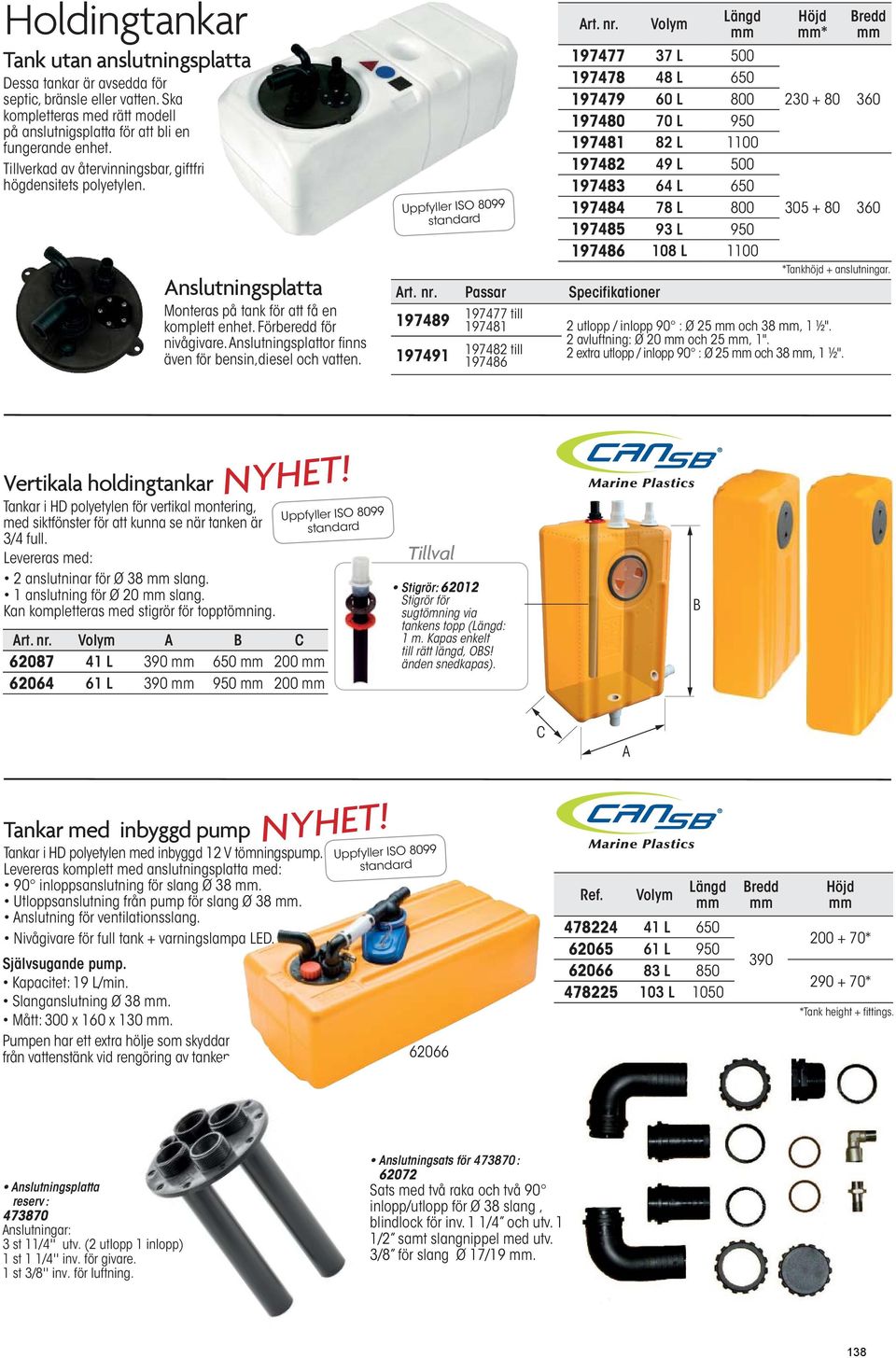 Anslutningsplattor finns även för bensin,diesel och vatten.