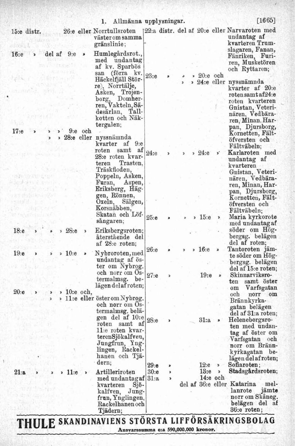 Häckelfjall Större) Norrtälje, sken, Trojen- borg Domherren, $akteln,~ädesärlan, Tallkotten och Näk-- tergalen; 17:e > > r 9:e och 2 B 28:e eller nyssnämnda kvarter af 9:e Träskfloden, Poppeln,