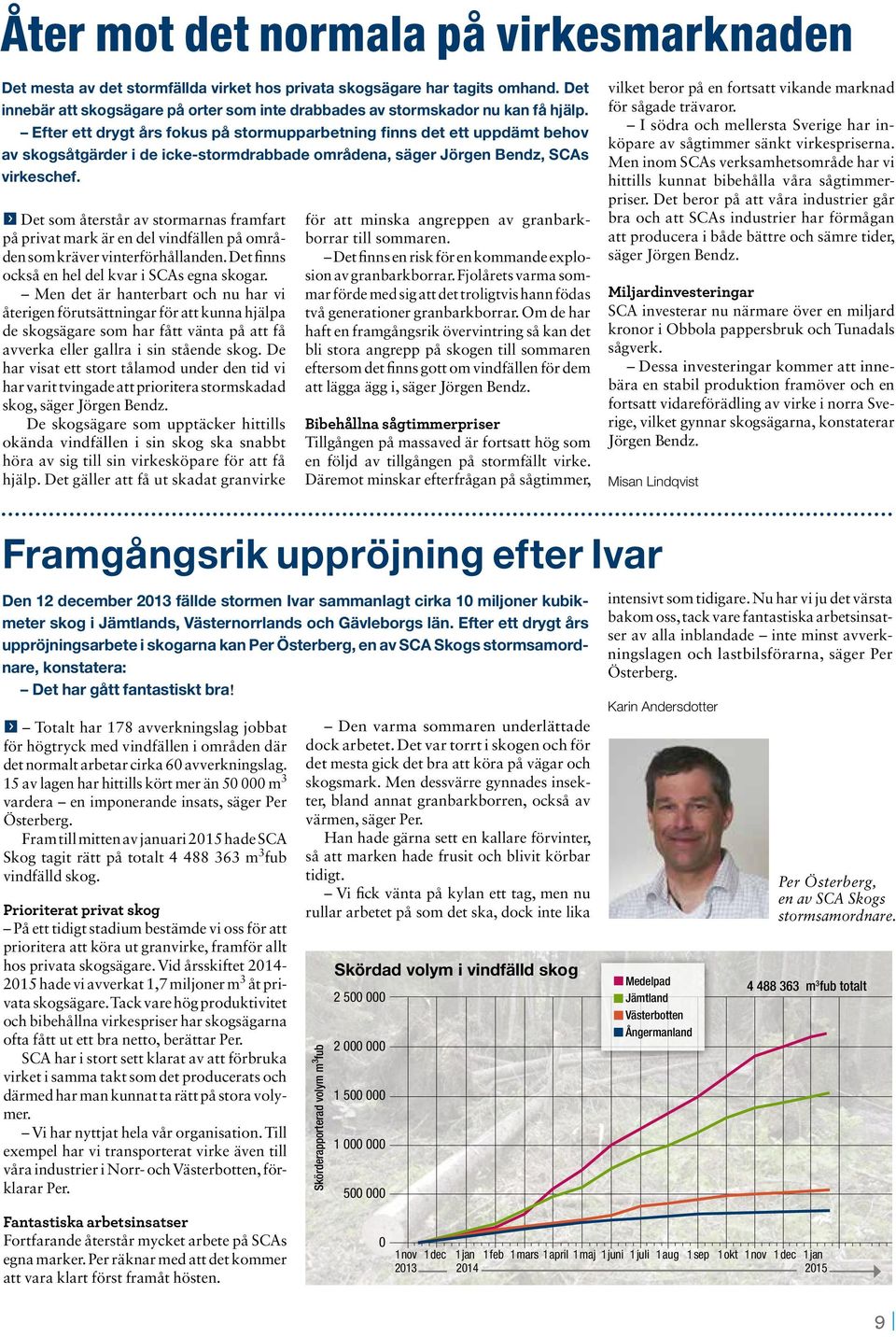 Efter ett drygt års fokus på stormupparbetning finns det ett uppdämt behov av skogsåtgärder i de icke-stormdrabbade områdena, säger Jörgen Bendz, SCAs virkeschef.