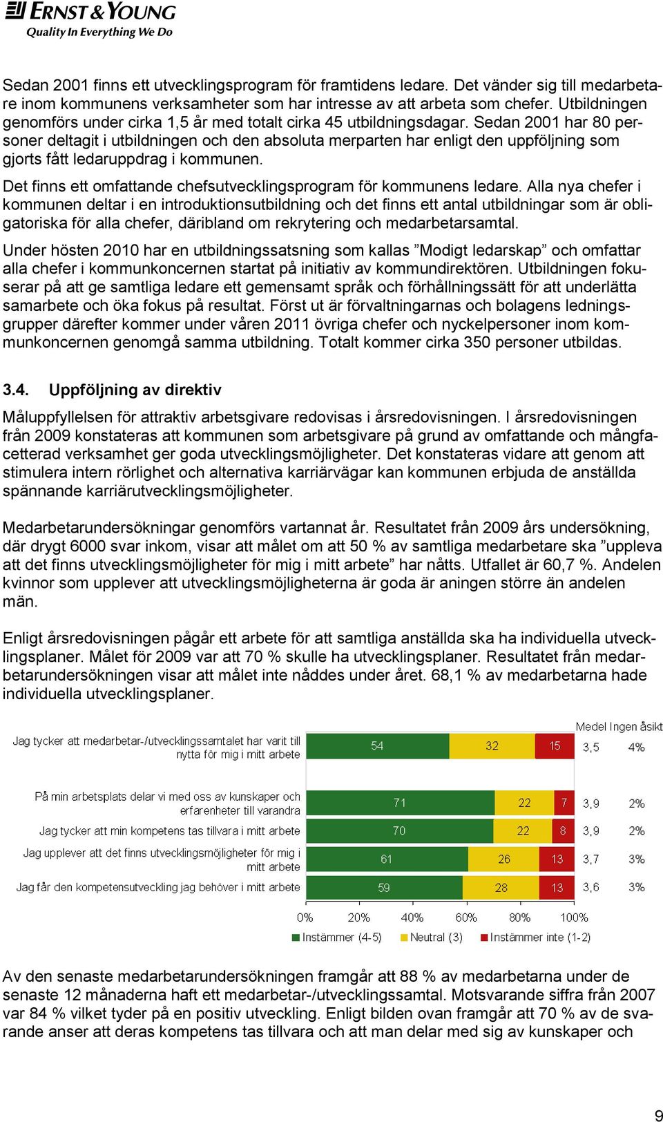 Sedan 2001 har 80 personer deltagit i utbildningen och den absoluta merparten har enligt den uppföljning som gjorts fått ledaruppdrag i kommunen.