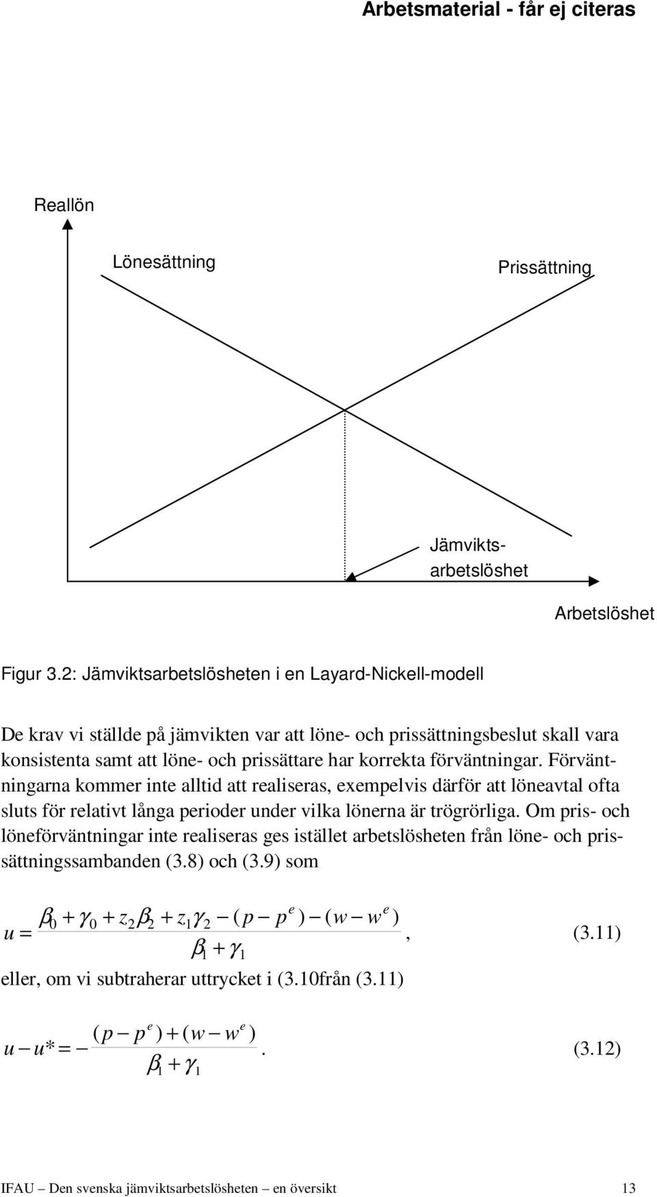 förväntningar. Förväntningarna kommer inte alltid att realiseras, exempelvis därför att löneavtal ofta sluts för relativt långa perioder under vilka lönerna är trögrörliga.