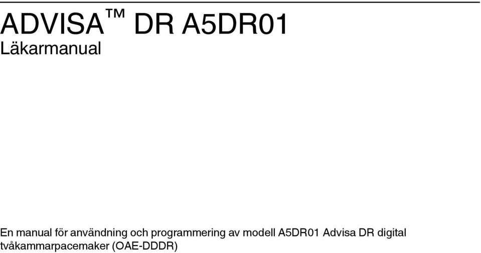 programmering av modell Advisa