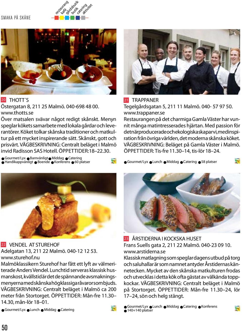 20 21 Gourmet/Lyx Barnvänligt Handikappvänligt Boende Middag Konferens Catering 60 platser TRAPPANER Tegelgårdsgatan 5, 211 11 Malmö. 040-57 97 50. www.trappaner.