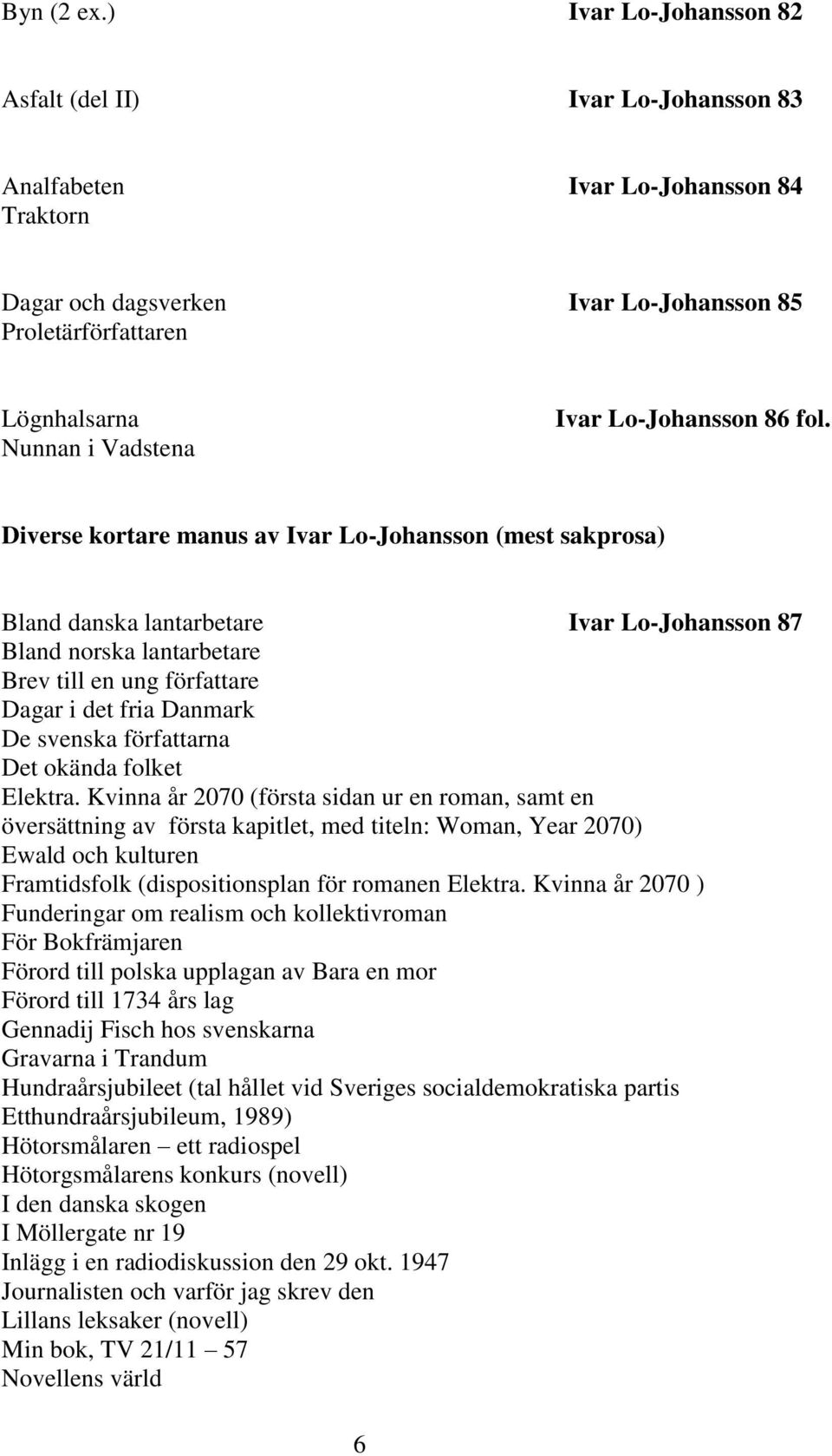 Lo-Johansson 86 fol.