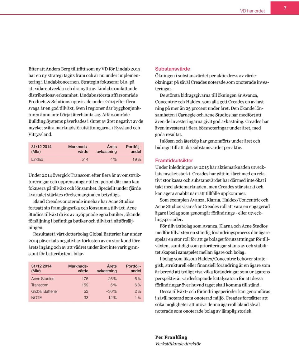 Affärsområde Building Systems påverkades i slutet av året negativt av de mycket svåra marknadsförutsättningarna i Ryssland och Vitryssland.