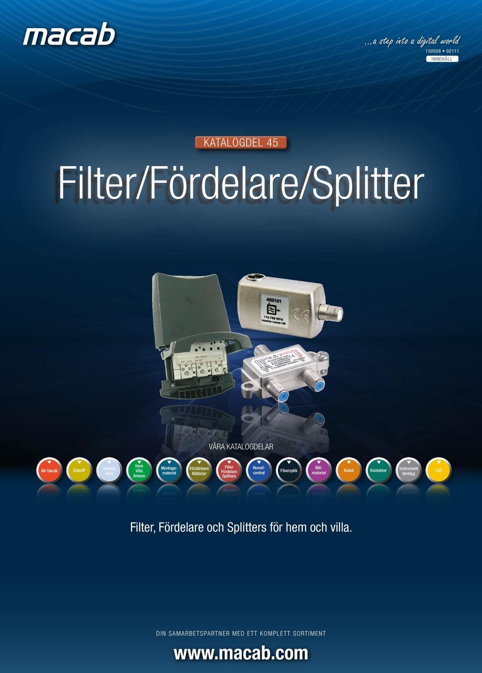 Nätdelar Förstärkare Filter Huvudcentral Fiberoptik Antenn Villa Hem Fördelare Splitters Nätmateriel Kabel Kontakter Instrument Verktyg LED