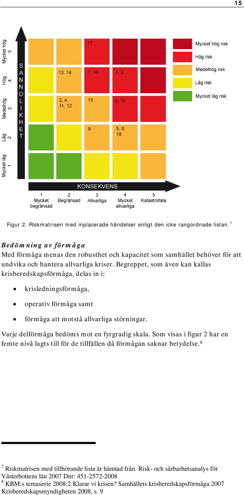 Begreppet, som även kan kallas krisberedskapsförmåga, delas in i: krisledningsförmåga, operativ förmåga samt förmåga att motstå allvarliga störningar.