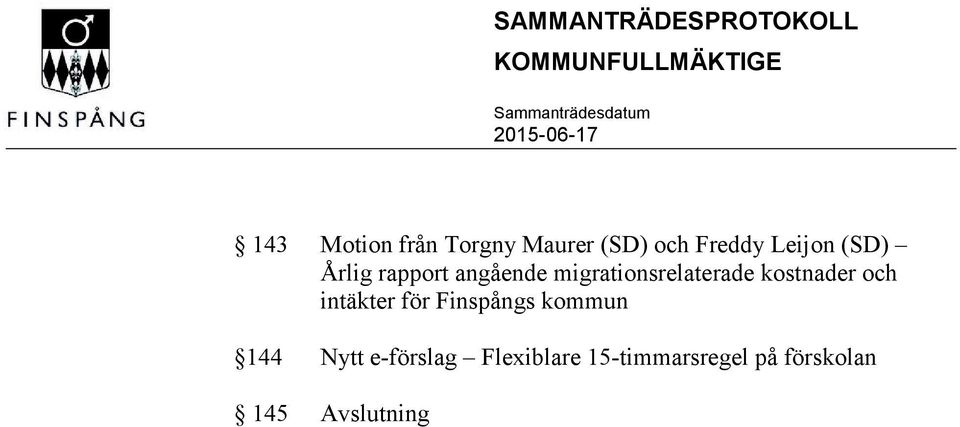 kostnader och intäkter för Finspångs kommun 144 Nytt