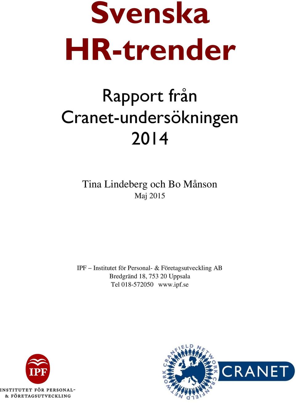 Månson Maj 15 IPF Institutet för Personal- &