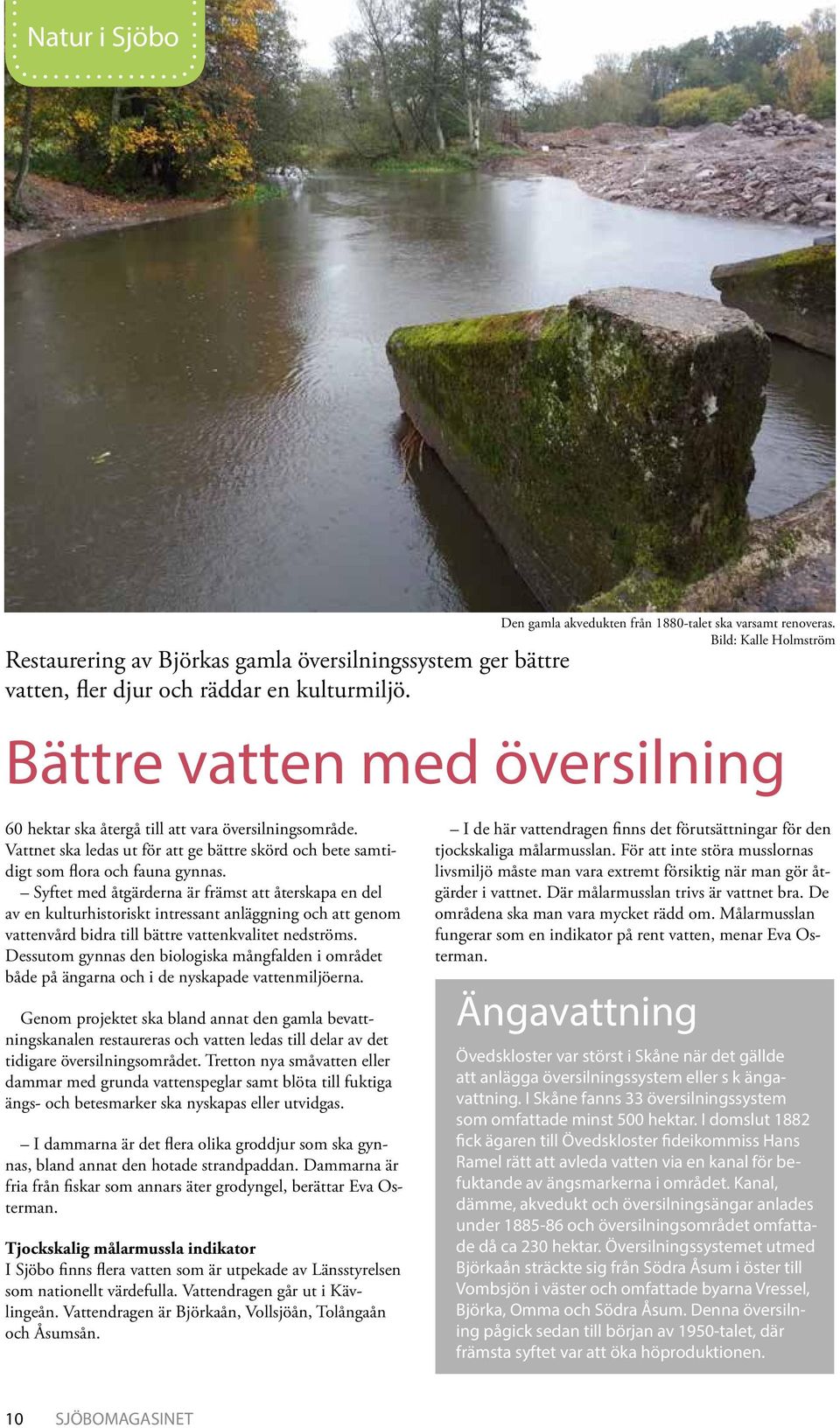 Syftet med åtgärderna är främst att återskapa en del av en kulturhistoriskt intressant anläggning och att genom vattenvård bidra till bättre vattenkvalitet nedströms.