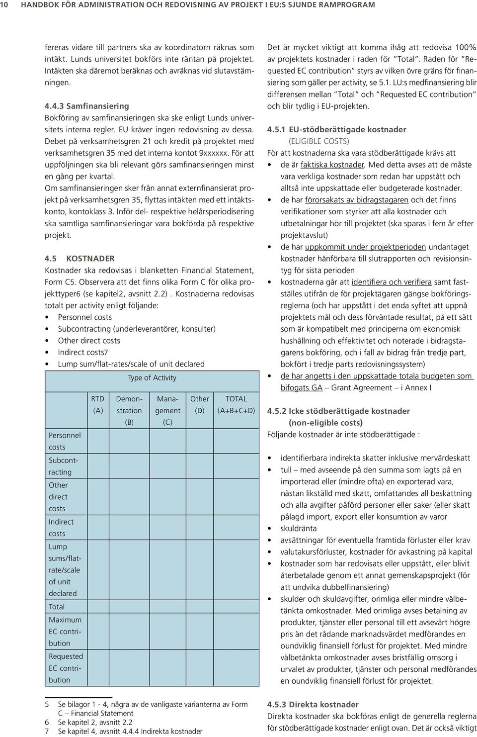 4.3 Samfinansiering Bokföring av samfinansieringen ska ske enligt Lunds universitets interna regler. EU kräver ingen redovisning av dessa.