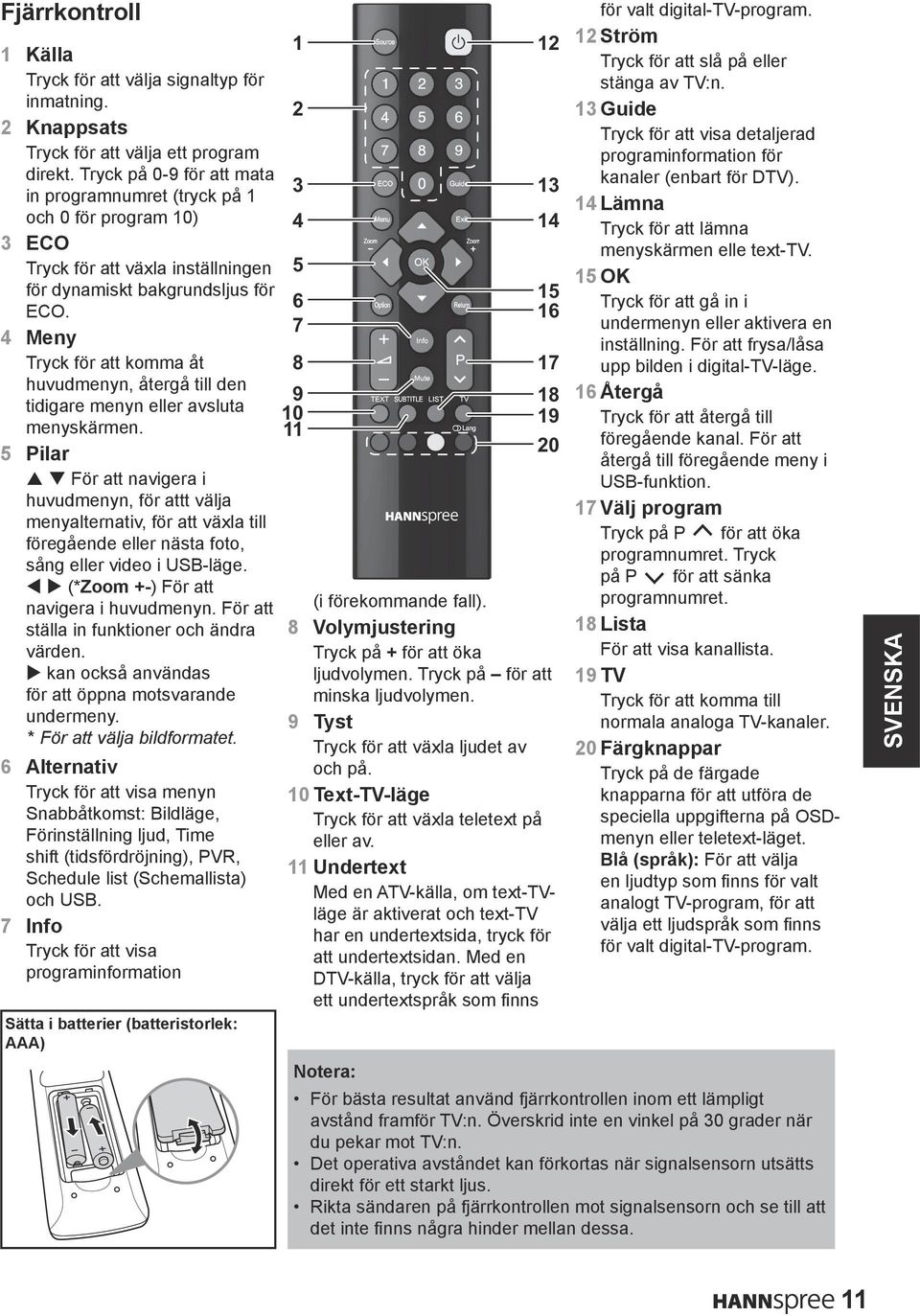 16 7 4 Meny Tryck för att komma åt 8 17 huvudmenyn, återgå till den 9 18 tidigare menyn eller avsluta 10 19 menyskärmen.