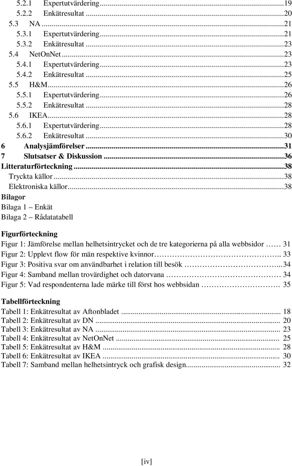 .. 36 Litteraturförteckning... 38 Tryckta källor... 38 Elektroniska källor.