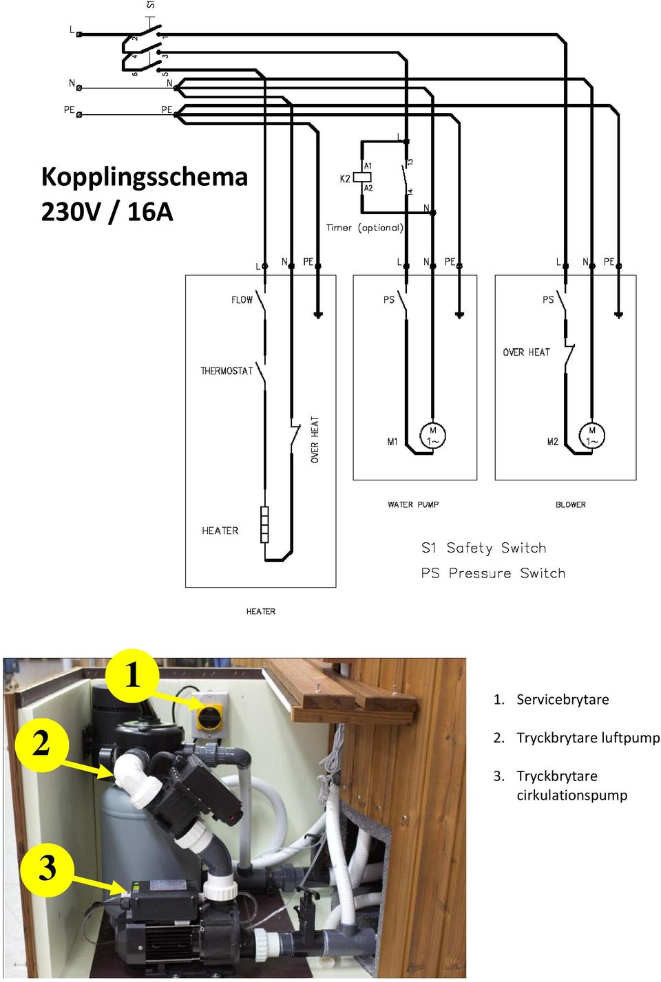 Tryckbrytare luftpump 3.