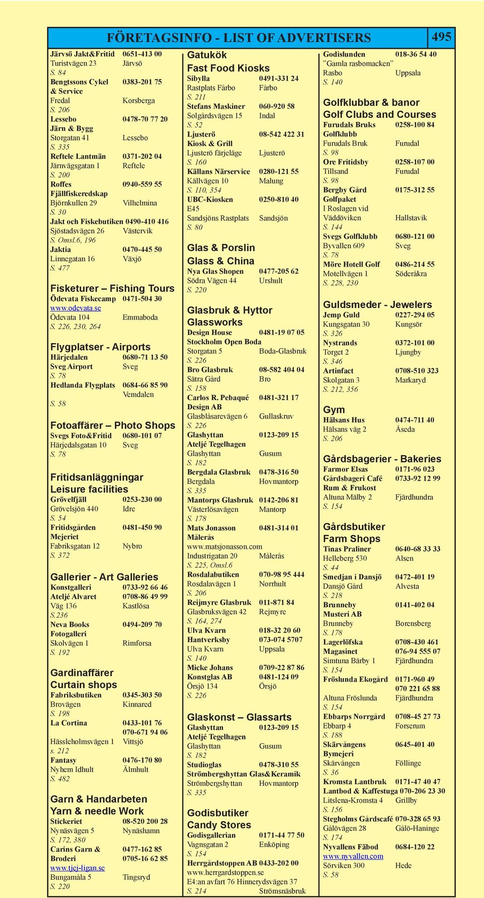 Fjällfiskeredskap Björnkullen 29 Vilhelmina S. 30 Jakt och Fiskebutiken 0490-410 416 Sjöstadsvägen 26 Västervik S. Omsl.