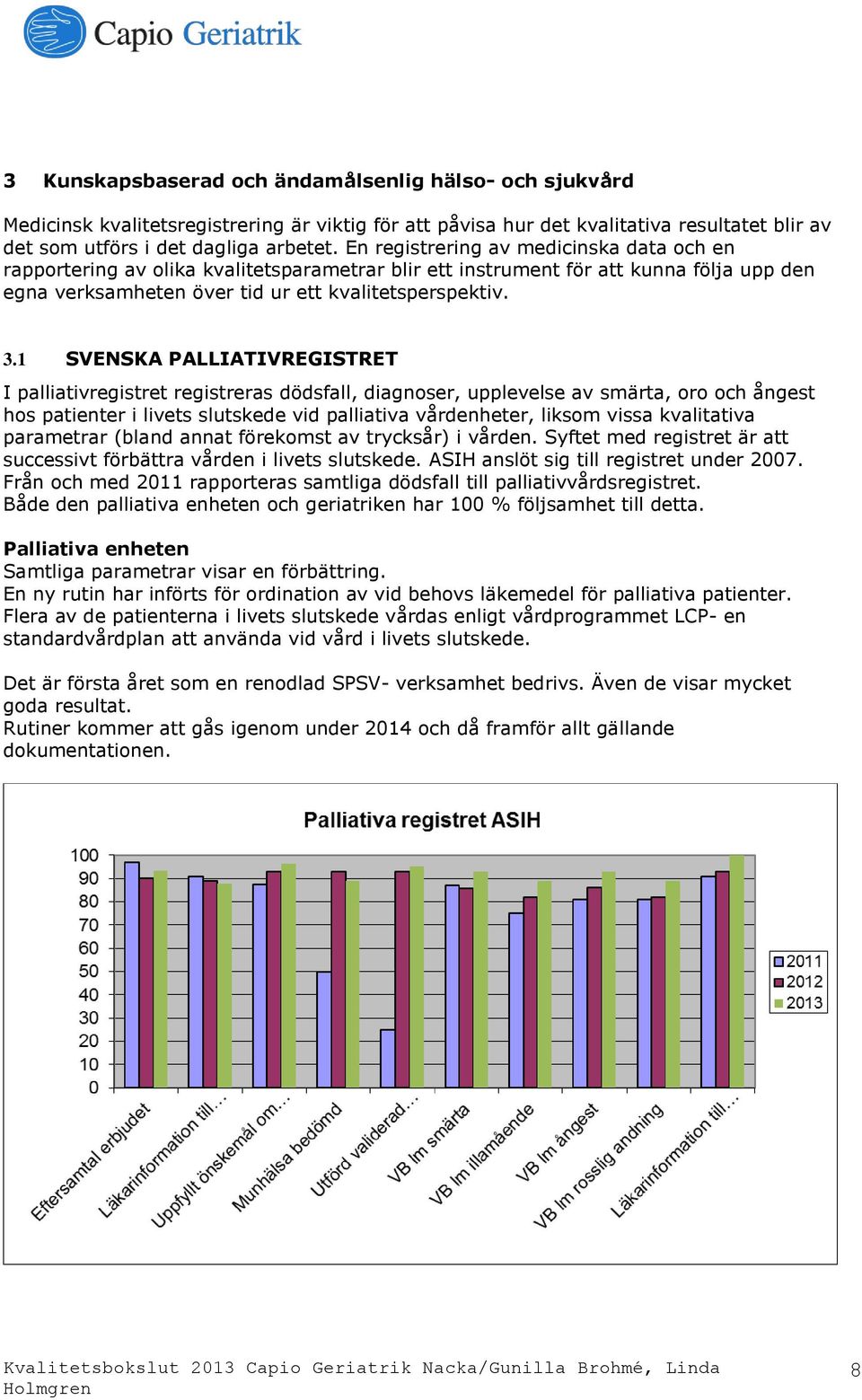 1 SVENSKA PALLIATIVREGISTRET I palliativregistret registreras dödsfall, diagnoser, upplevelse av smärta, oro och ångest hos patienter i livets slutskede vid palliativa vårdenheter, liksom vissa