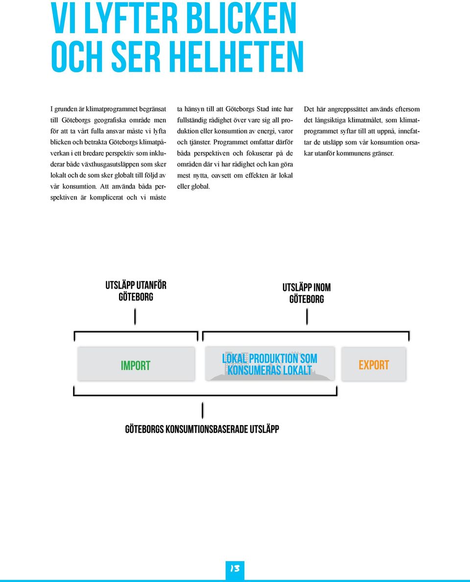Att använda båda perspektiven är komplicerat och vi måste ta hänsyn till att Göteborgs Stad inte har fullständig rådighet över vare sig all produktion eller konsumtion av energi, varor och tjänster.