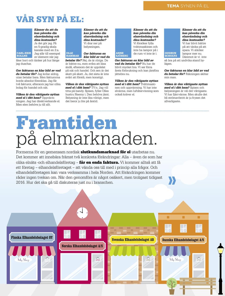 Men fakturorna borde absolut förenklas. Jag får två fakturor, eftersom jag har olika bolag för handel och nät. Vilken är den viktigaste nyttan med el i ditt hem? Uppvärmningen.